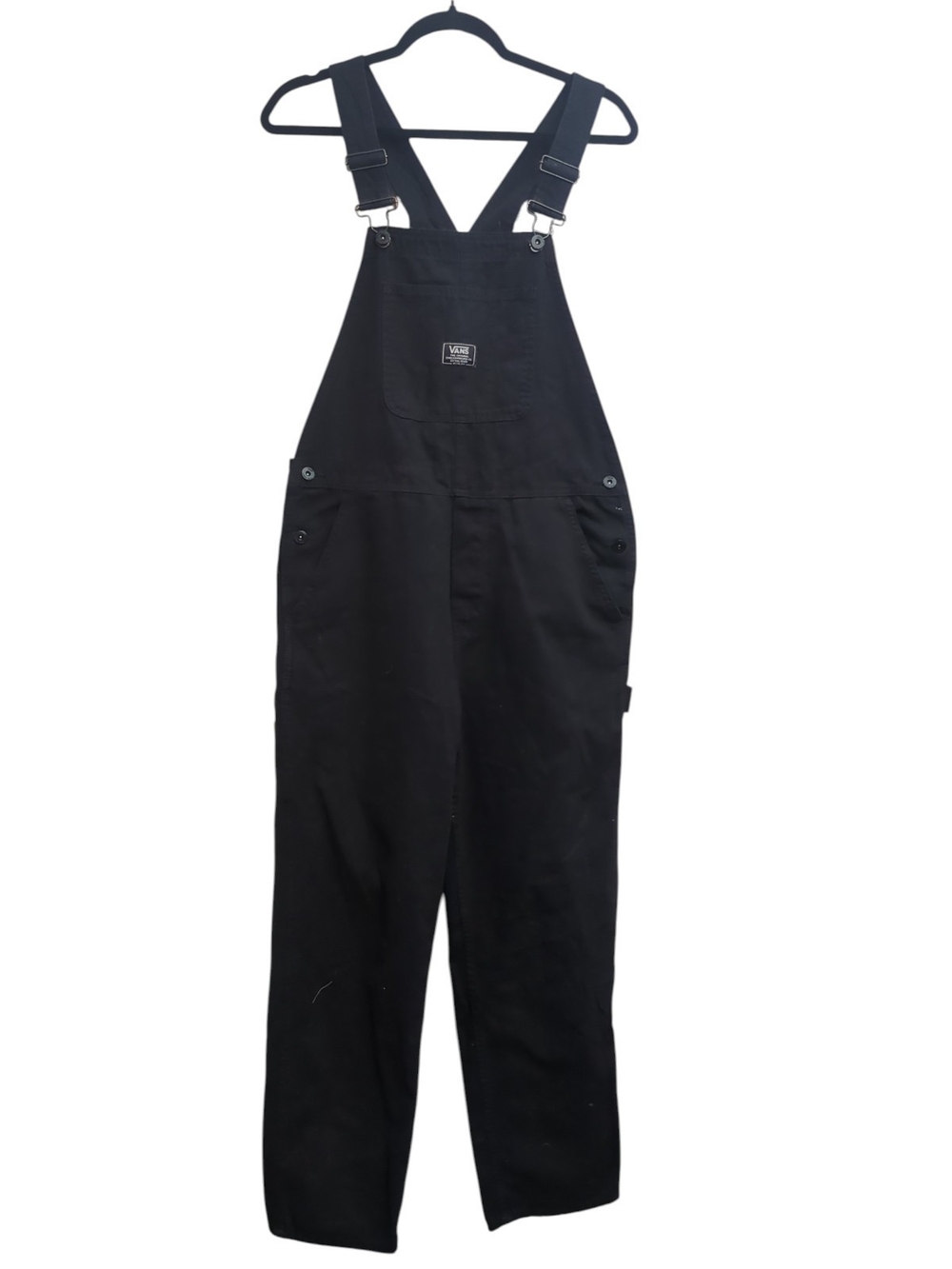 Vans Ground Work Canvas Carpenter Overalls Black Medium Y2K Streetwear Utility